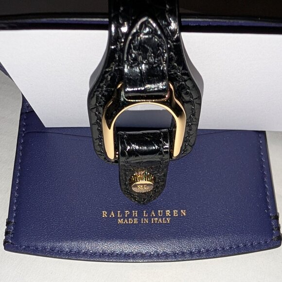 Beautiful Ralph Lauren Icons Black Croc Wallet - New In Original Box - Picture 5 of 10